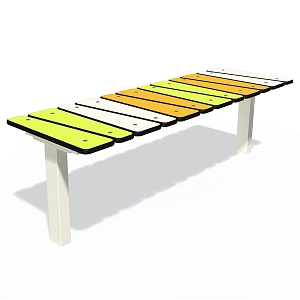Bench with platic seat S741 Color