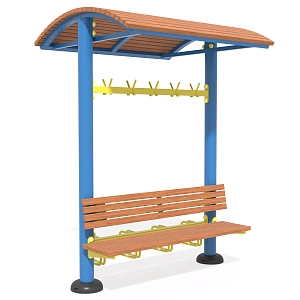 Bench with canopy and bicycle parking SE130