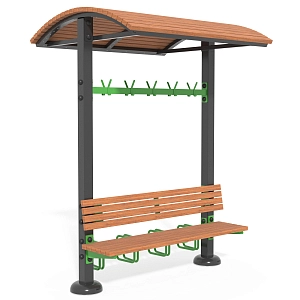 Bench with canopy and bicycle parking SM130
