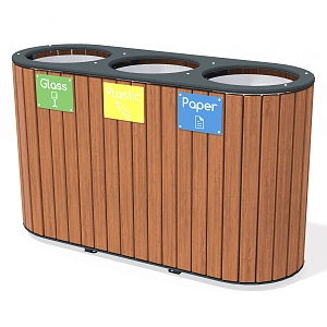 Sorting trash bin Elit 3x70 l LP213