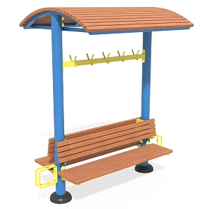 Bench with canopy and bicycle parking SE130.3